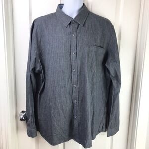 Tahari Flannel Button Up Shirt Blue Sz XXL